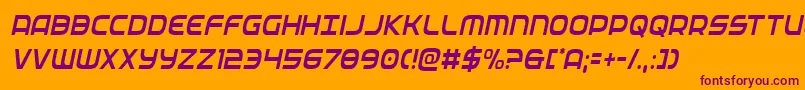 federalservicecondlightital Font – Purple Fonts on Orange Background