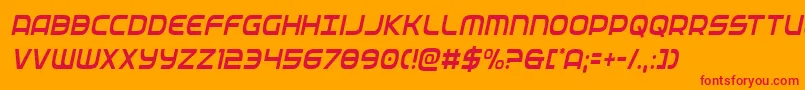 フォントfederalservicecondlightital – オレンジの背景に赤い文字