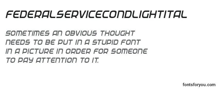 Federalservicecondlightital Font