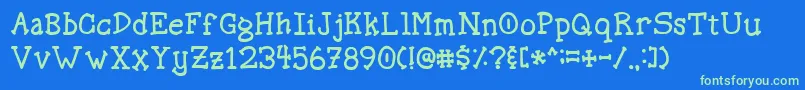 Spellstone Font – Green Fonts on Blue Background