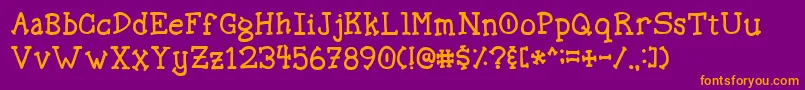 フォントSpellstone – 紫色の背景にオレンジのフォント