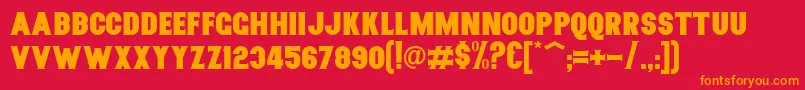 Nurjan Font – Orange Fonts on Red Background