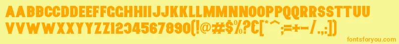 Nurjan Font – Orange Fonts on Yellow Background