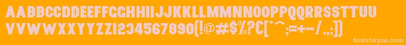 Nurjan Font – Pink Fonts on Orange Background
