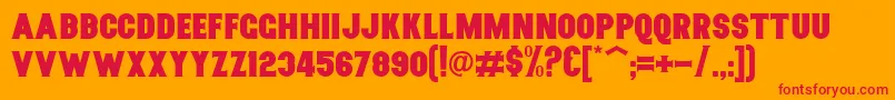 Nurjan Font – Red Fonts on Orange Background