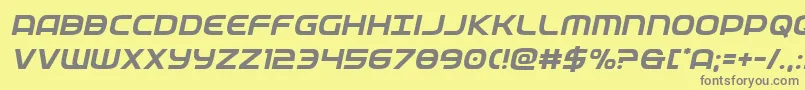 フォントfederalserviceital – 黄色の背景に灰色の文字