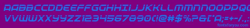federalservicelaserital-Schriftart – Blaue Schriften auf violettem Hintergrund