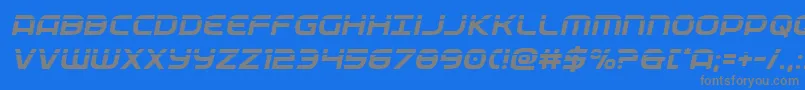 フォントfederalservicelaserital – 青い背景に灰色の文字