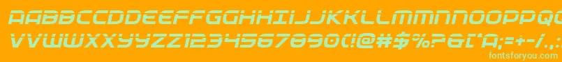 フォントfederalservicelaserital – オレンジの背景に緑のフォント