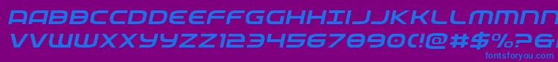フォントfederalservicelightexpandital – 紫色の背景に青い文字