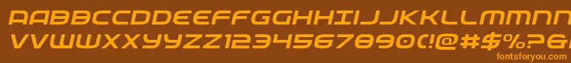 federalservicelightexpandital Font – Orange Fonts on Brown Background
