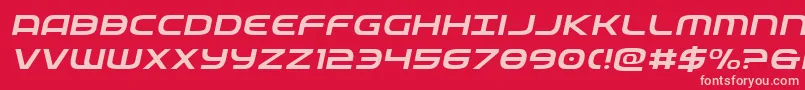 federalservicelightexpandital Font – Pink Fonts on Red Background