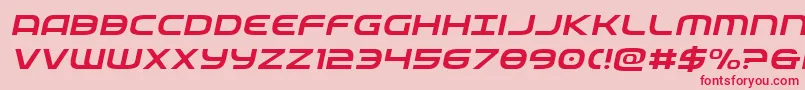 federalservicelightexpandital Font – Red Fonts on Pink Background