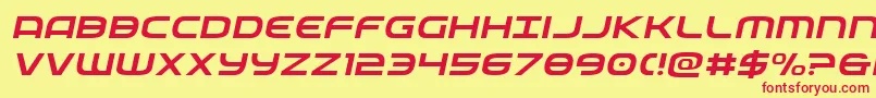 federalservicelightexpandital Font – Red Fonts on Yellow Background
