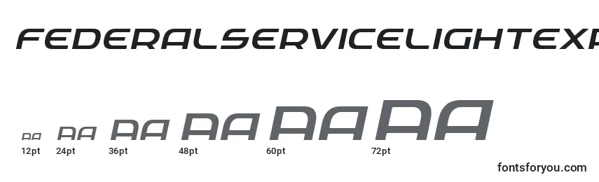 Размеры шрифта Federalservicelightexpandital