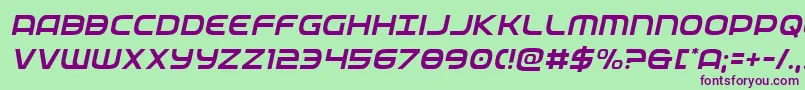 federalservicelightital Font – Purple Fonts on Green Background