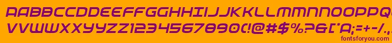 フォントfederalservicelightital – オレンジの背景に紫のフォント