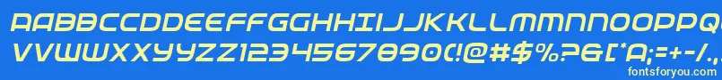 federalservicelightital Font – Yellow Fonts on Blue Background