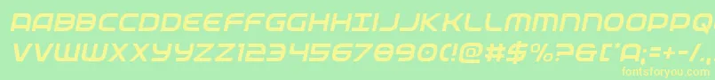 federalservicelightital Font – Yellow Fonts on Green Background