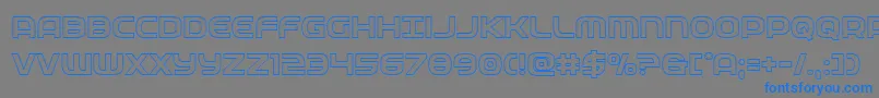 フォントfederalserviceout – 灰色の背景に青い文字