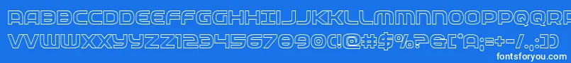 フォントfederalserviceout – 青い背景に白い文字