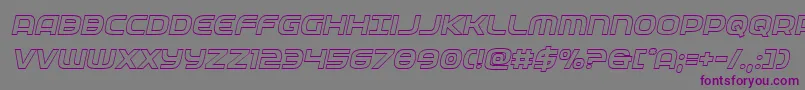 フォントfederalserviceoutital – 紫色のフォント、灰色の背景