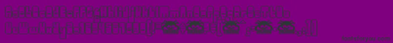 Woggle-Schriftart – Schwarze Schriften auf violettem Hintergrund