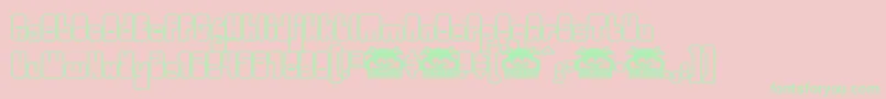 Woggle Font – Green Fonts on Pink Background