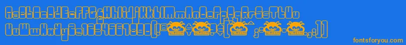 Woggle Font – Orange Fonts on Blue Background