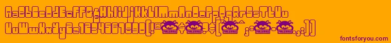 Woggle Font – Purple Fonts on Orange Background