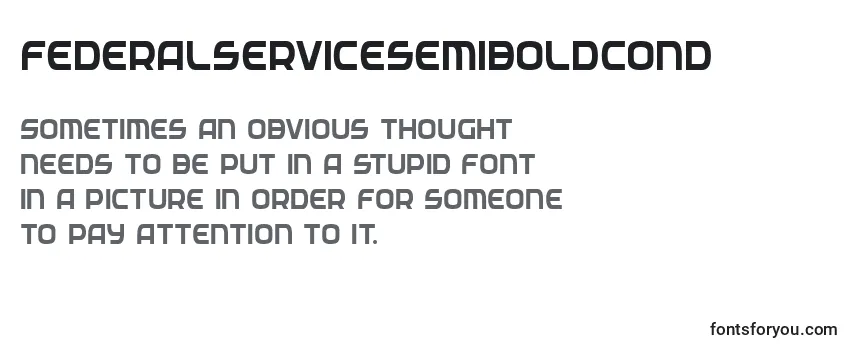 Review of the Federalservicesemiboldcond Font