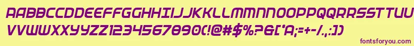 federalservicesemiboldcondital Font – Purple Fonts on Yellow Background