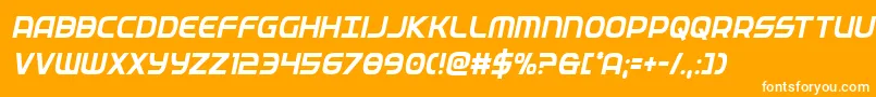 フォントfederalservicesemiboldcondital – オレンジの背景に白い文字