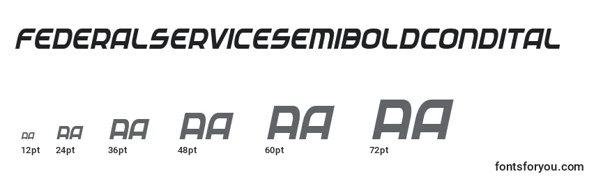 Größen der Schriftart Federalservicesemiboldcondital