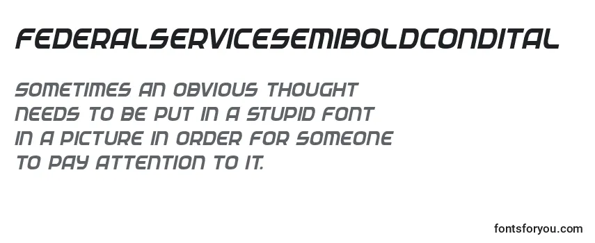 Review of the Federalservicesemiboldcondital Font