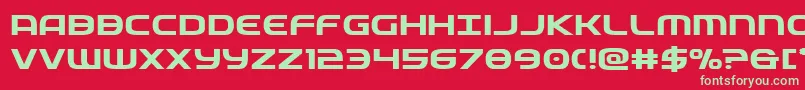 federalservicesemiboldexp Font – Green Fonts on Red Background