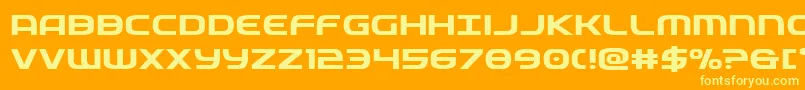 federalservicesemiboldexp Font – Yellow Fonts on Orange Background