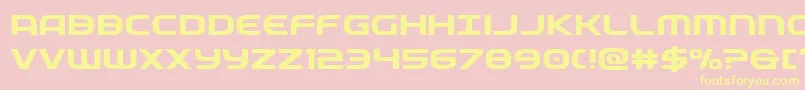 federalservicesemiboldexp-Schriftart – Gelbe Schriften auf rosa Hintergrund