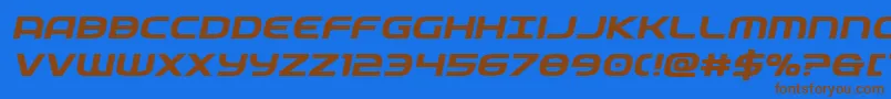 federalservicesemiboldexpital Font – Brown Fonts on Blue Background