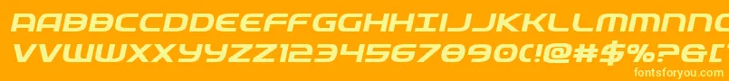 federalservicesemiboldexpital Font – Yellow Fonts on Orange Background