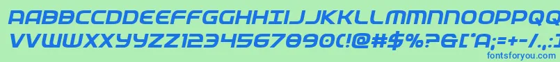 federalservicesemiboldital Font – Blue Fonts on Green Background