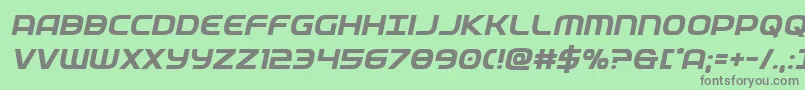 フォントfederalservicesemiboldital – 緑の背景に灰色の文字