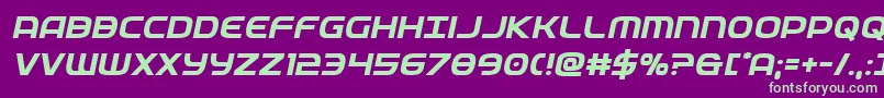 federalservicesemiboldital Font – Green Fonts on Purple Background