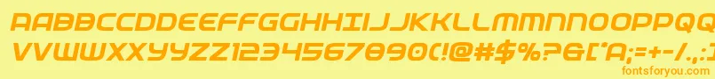 federalservicesemiboldital Font – Orange Fonts on Yellow Background