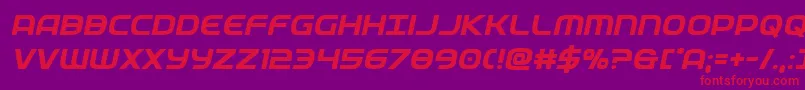 federalservicesemiboldital Font – Red Fonts on Purple Background