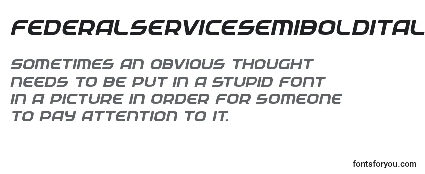 Review of the Federalservicesemiboldital Font