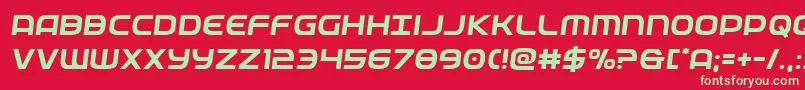 フォントfederalservicesemital – 赤い背景に緑の文字