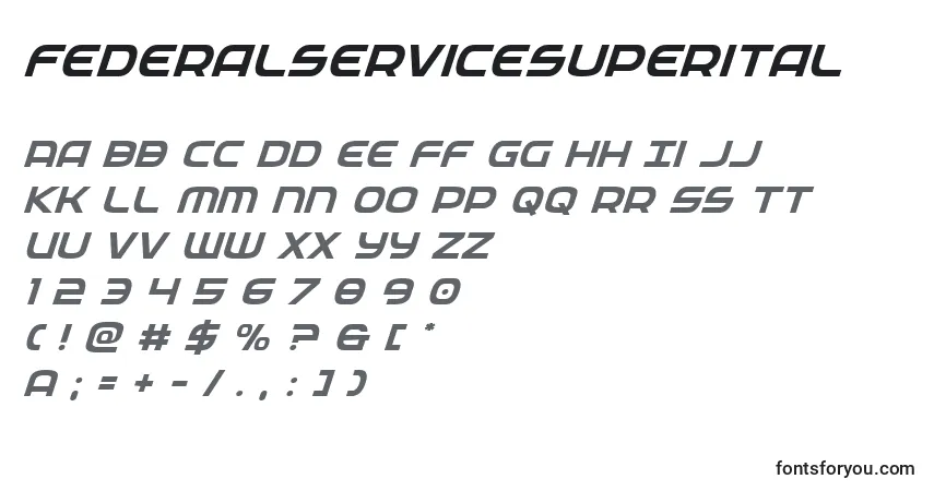 Fuente Federalservicesuperital - alfabeto, números, caracteres especiales