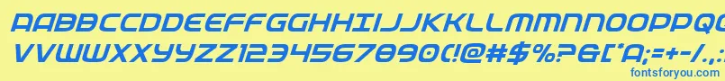 federalservicesuperital Font – Blue Fonts on Yellow Background