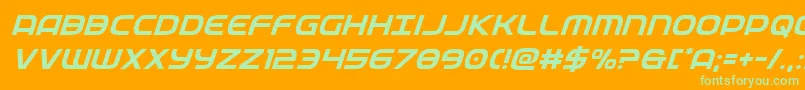 federalservicesuperital Font – Green Fonts on Orange Background